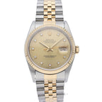 Rolex Datejust Watch Diamond OH Finished Box 18k Yellow Gold SS — view 2