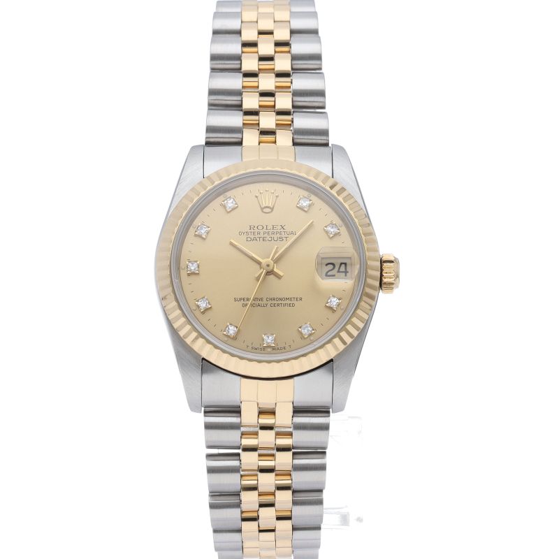 Rolex Datejust Boys Watch Diamond Box 18k Yellow Gold SS Chien Punka — view 2
