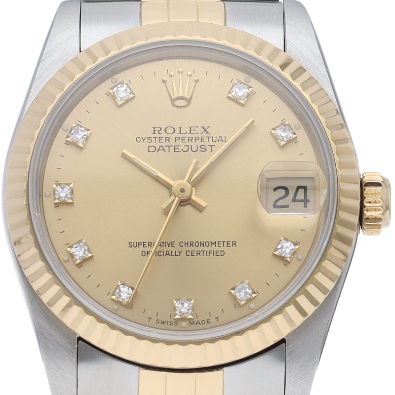 Rolex Datejust Boys Watch Diamond Box 18k Yellow Gold SS Chien Punka