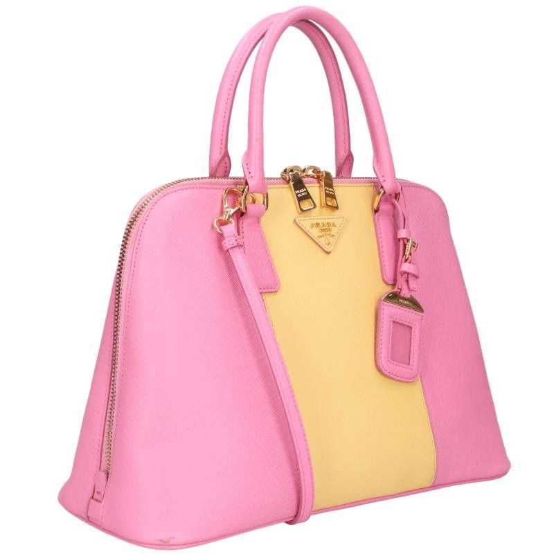 Prada 2-Way Bicolor Saffiano Leather Shoulder