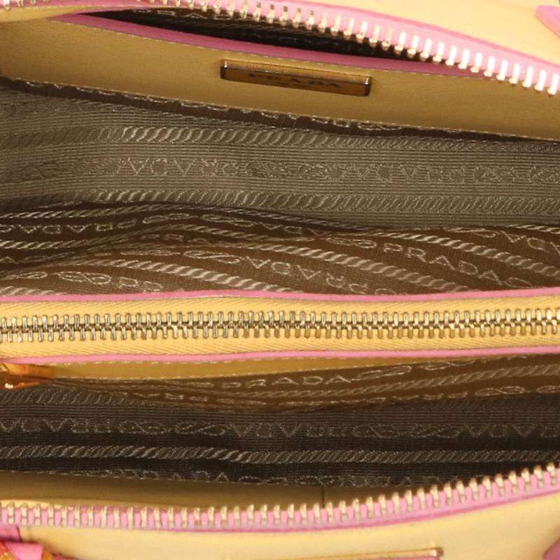 Prada 2-Way Bicolor Saffiano Leather Shoulder — view 3