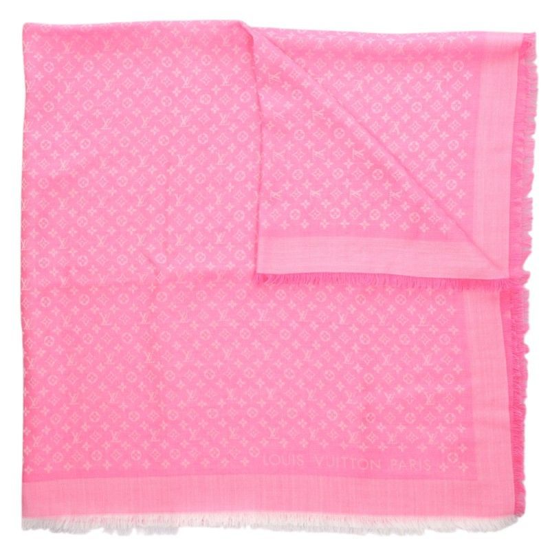 Louis Vuitton Shawl Petit Monogram All Over Wool Silk Scarf