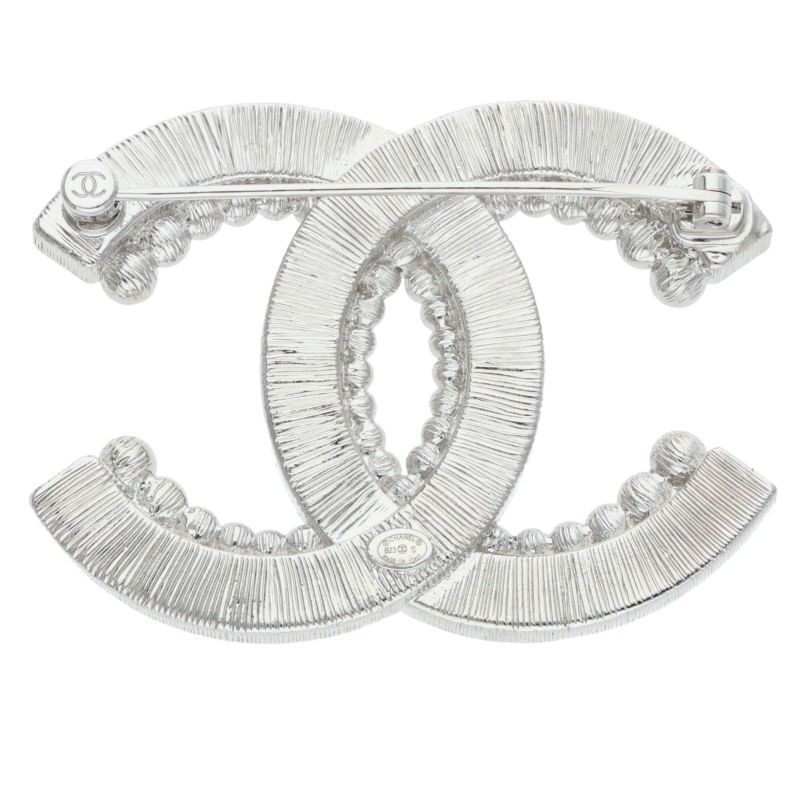 Chanel Rhinestone Decorative CC Logo Brooch — view 2
