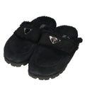 Prada Shearling Sandals 38 with Triangular