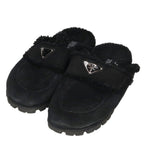 Prada Shearling Sandals 38 with Triangular