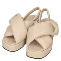Prada Triangle Plate Padded Nappa Leather Sandals