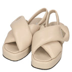 Prada Triangle Plate Padded Nappa Leather Sandals