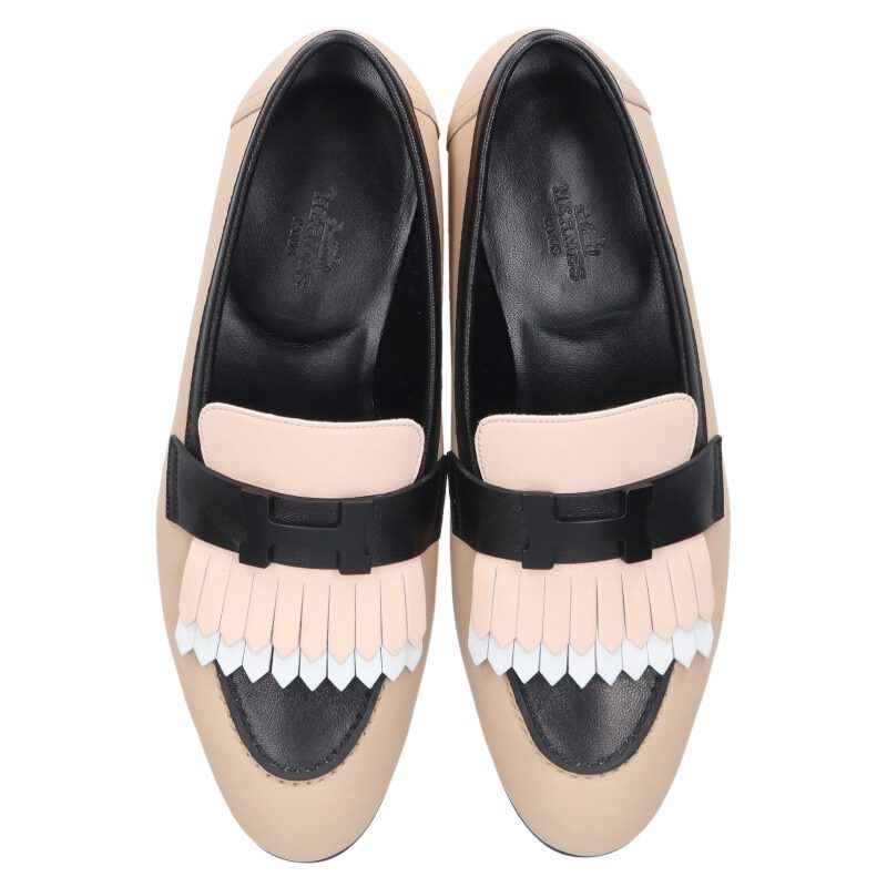 Hermes Moccasins Royale Logo Tassel Loafers Shoes — view 4