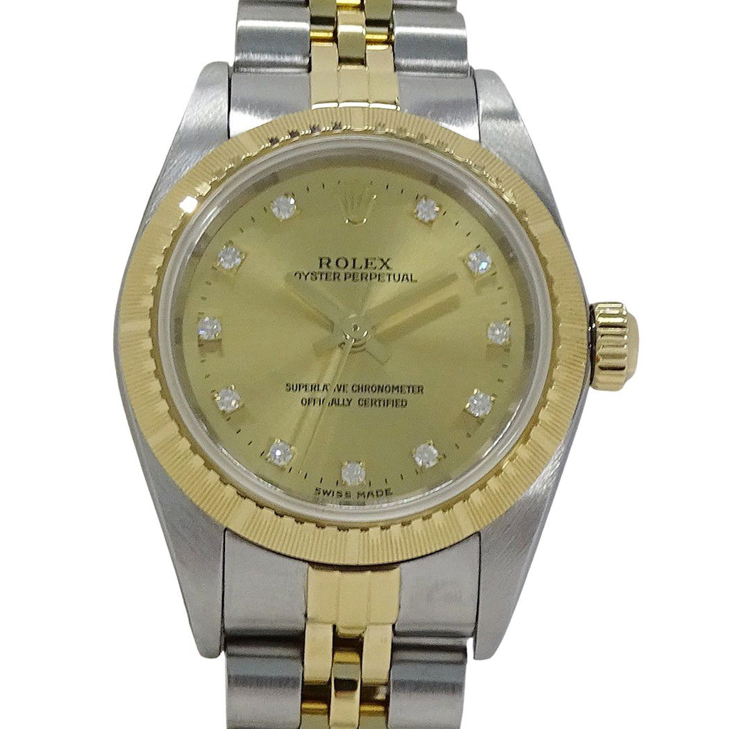 Rolex Oyster Perpetual P Number Watch Diamond Automatic Winding at Stainless — view 2