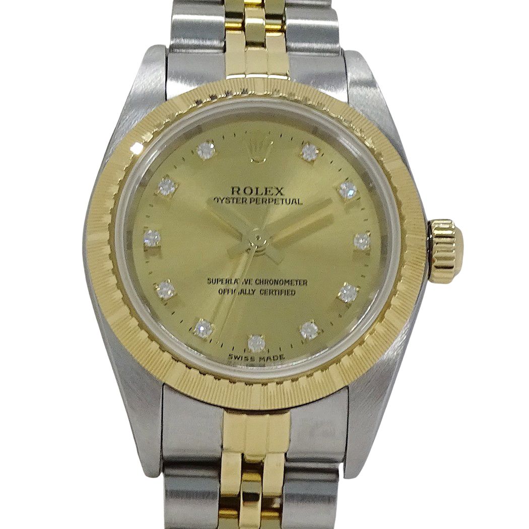 Rolex Oyster Perpetual P Number Watch Diamond Automatic Winding at Stainless — view 2