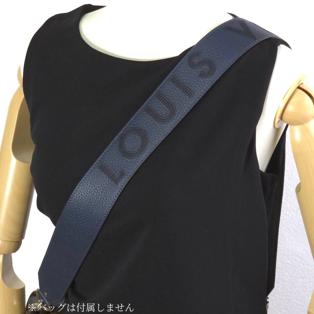 Louis Vuitton Shoulder Strap Logo Taurillon Leather Navy Noir Color 112.5 — view 4