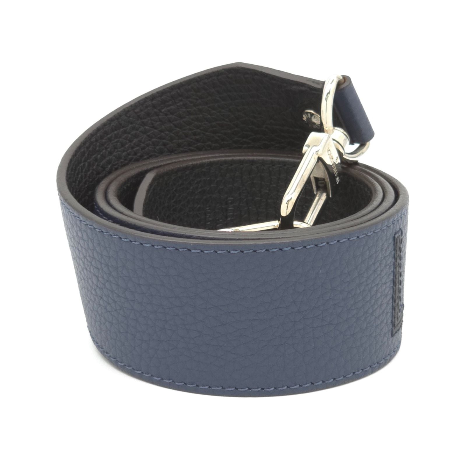 Louis Vuitton Shoulder Strap Logo Taurillon Leather Navy Noir Color 112.5 — view 3