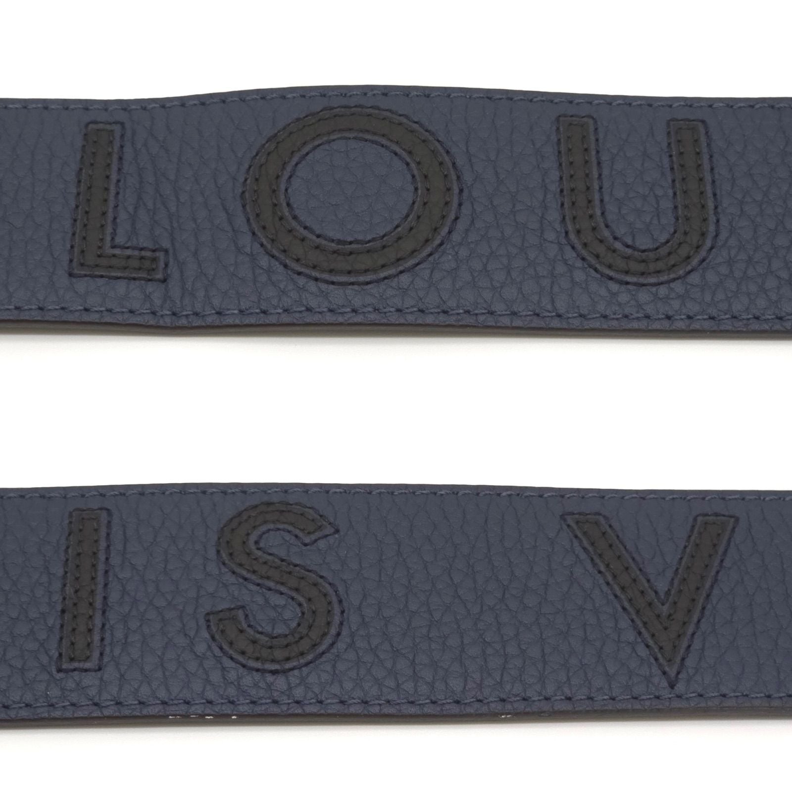 Louis Vuitton Shoulder Strap Logo Taurillon Leather Navy Noir Color 112.5 — view 9