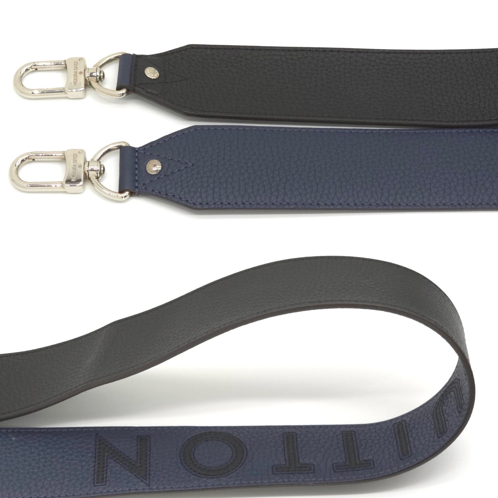 Louis Vuitton Shoulder Strap Logo Taurillon Leather Navy Noir Color 112.5 — view 8