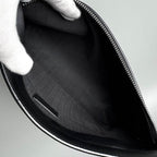 Loewe T Pouch Anagram Clutch Black Satin Cafe — view 3