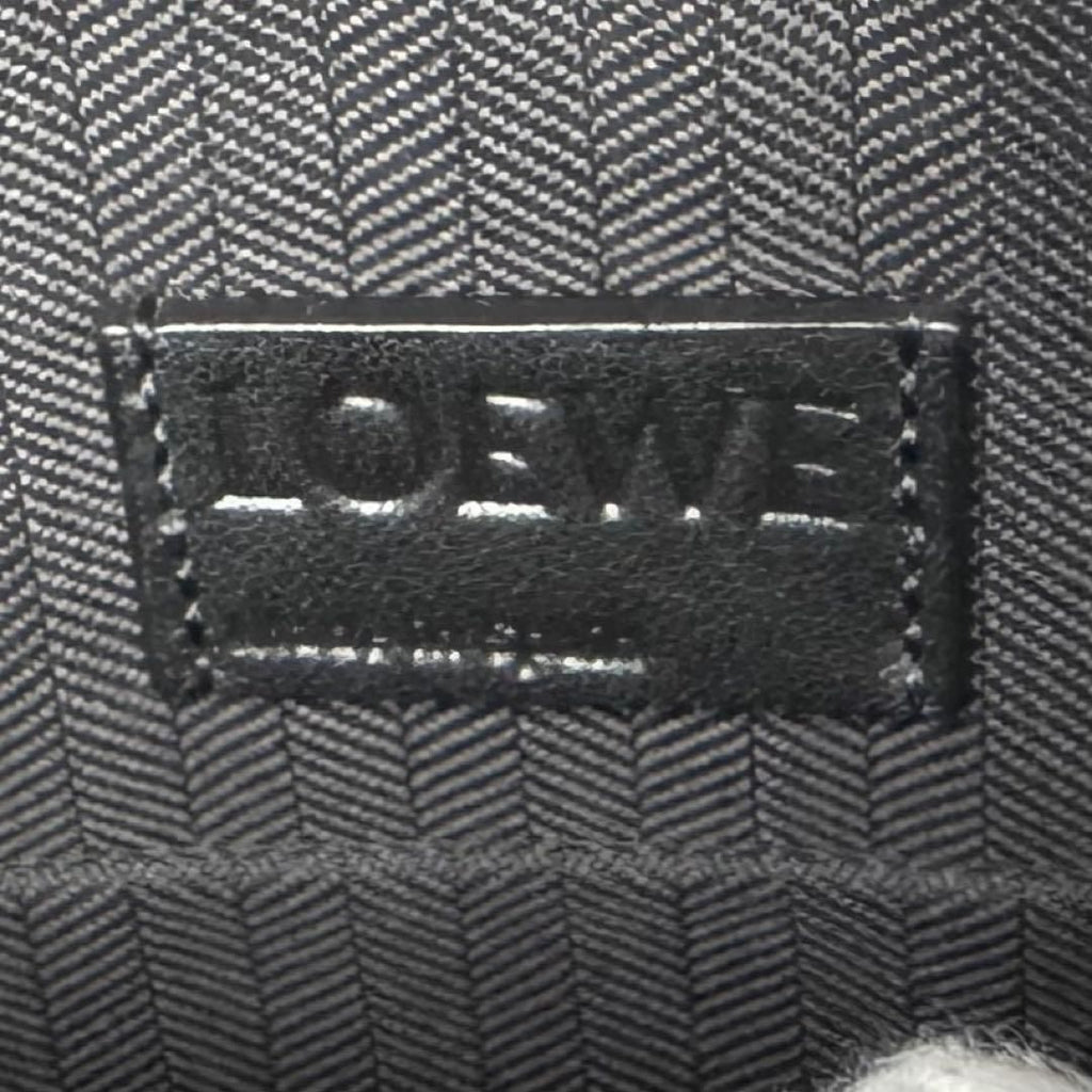 Loewe T Pouch Anagram Clutch Black Satin Cafe — view 9