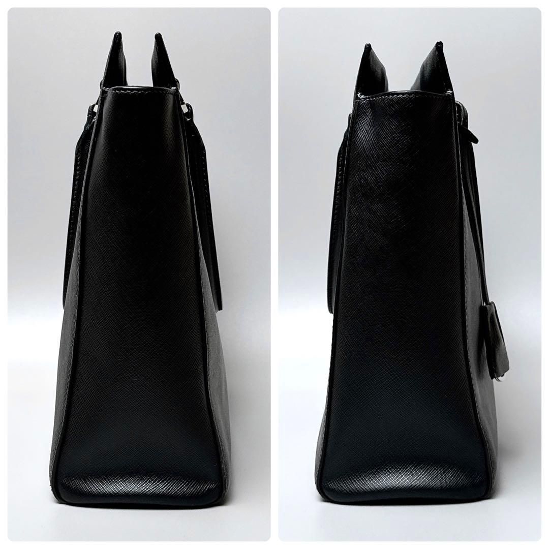 Prada Saffiano Triangle Logo Tote Black — view 4