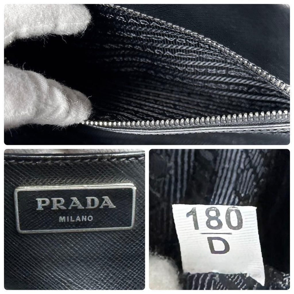 Prada Saffiano Triangle Logo Tote Black — view 7