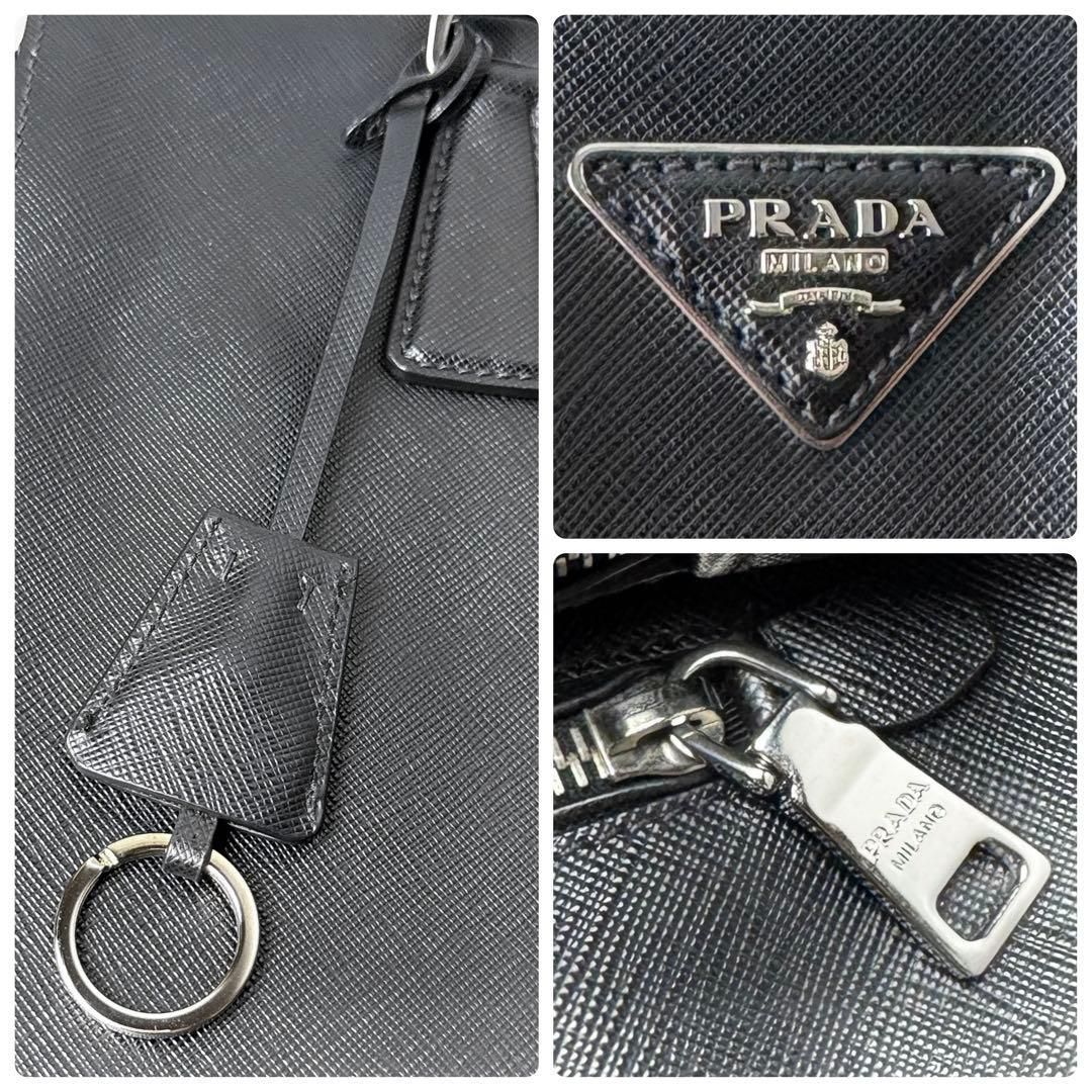 Prada Saffiano Triangle Logo Tote Black — view 8