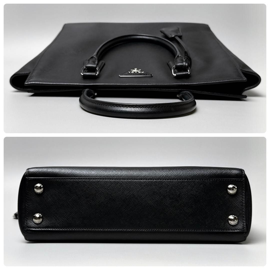 Prada Saffiano Triangle Logo Tote Black — view 5