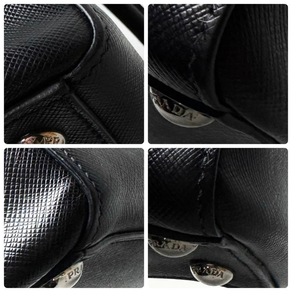 Prada Saffiano Triangle Logo Tote Black — view 6