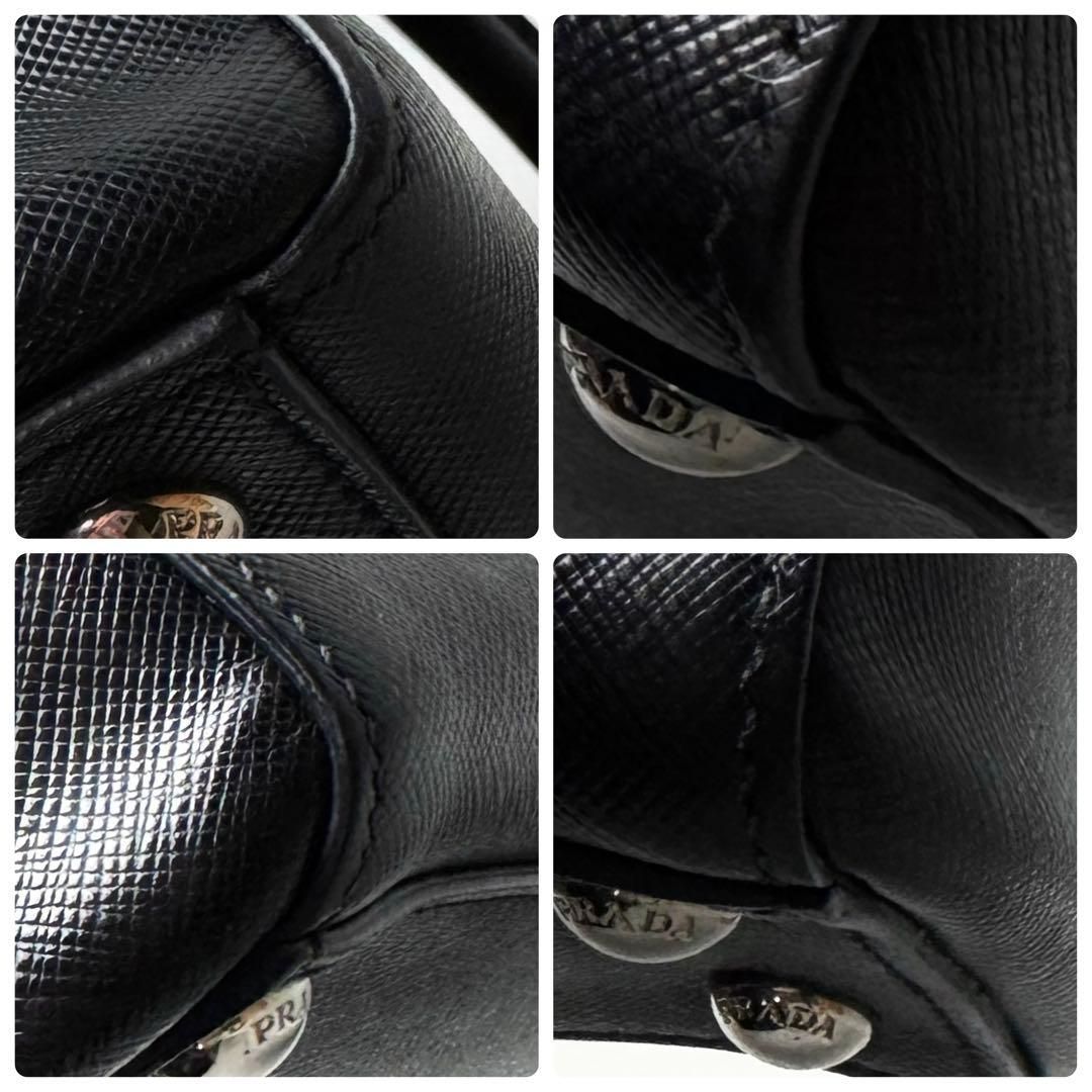 Prada Saffiano Triangle Logo Tote Black — view 6