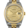 Rolex Watch Datejust P Number 10 Points Diamond Index Champagne Color Computer