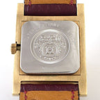 Hermes Watch Medallion Studs Square White Dial Red Leather Quartz Analog — view 5