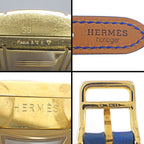 Hermes Kelly Watch Cadena Rock Motif White Dial Blue Cowhide Quartz Analog — view 5