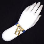 Hermes Kelly Watch Cadena Rock Motif White Dial Blue Cowhide Quartz Analog — view 9