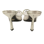 Prada Mules Triangle Logo Pointed Toe 36 Clear Silver Color TQ — view 3