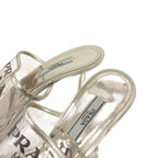 Prada Mules Triangle Logo Pointed Toe 36 Clear Silver Color TQ — view 6