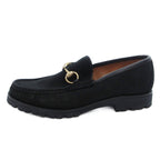 Gucci Loafers Slip on Horsebit Suede 39 Black — view 2