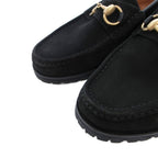 Gucci Loafers Slip on Horsebit Suede 39 Black — view 7
