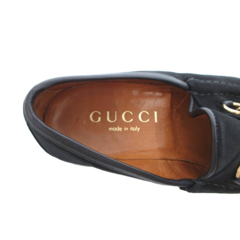 Gucci Loafers Slip on Horsebit Suede 39 Black — view 8