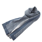 Fendi Scarf Shawl Zucca Pattern Wool Light Blue