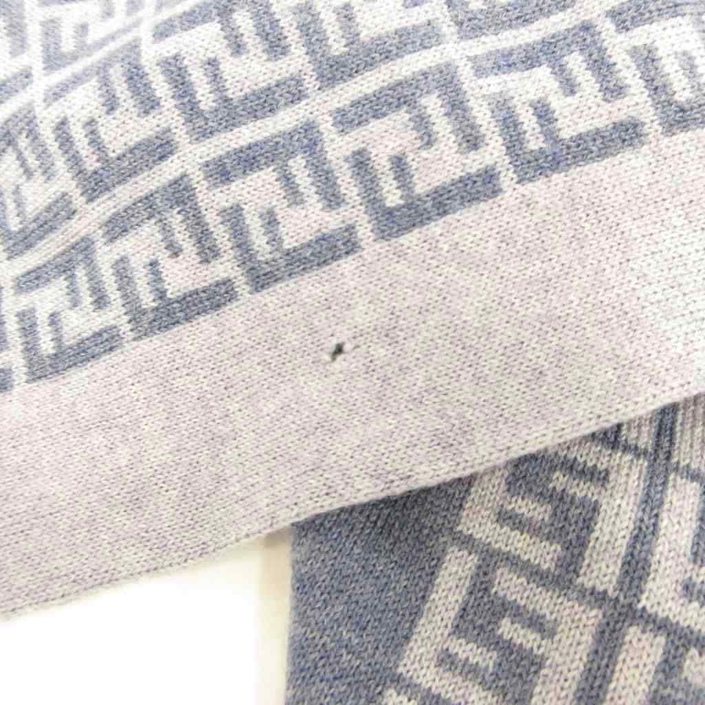 Fendi Scarf Shawl Zucca Pattern Wool Light Blue — view 7
