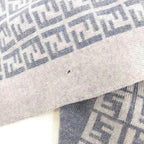 Fendi Scarf Shawl Zucca Pattern Wool Light Blue — view 7