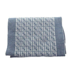 Fendi Scarf Shawl Zucca Pattern Wool Light Blue — view 2