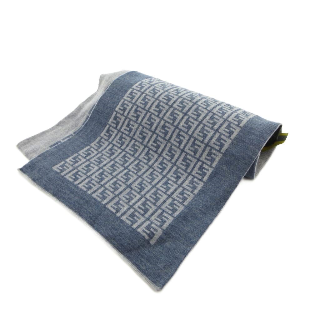 Fendi Scarf Shawl Zucca Pattern Wool Light Blue — view 4