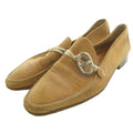 Hermes Suede Loafers Chaine D'ancre Round Toe Lo Heels 42 Beige SS