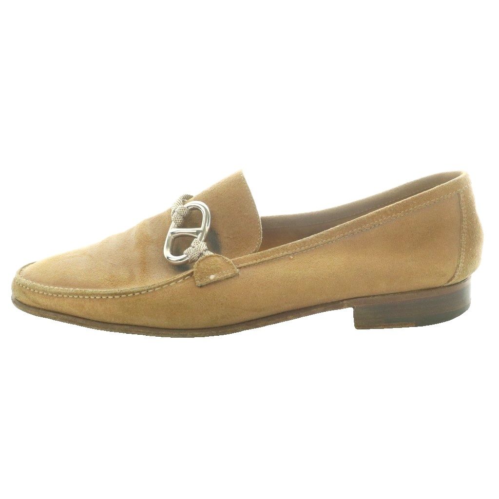 Hermes Suede Loafers Chaine D'ancre Round Toe Lo Heels 42 Beige SS — view 2
