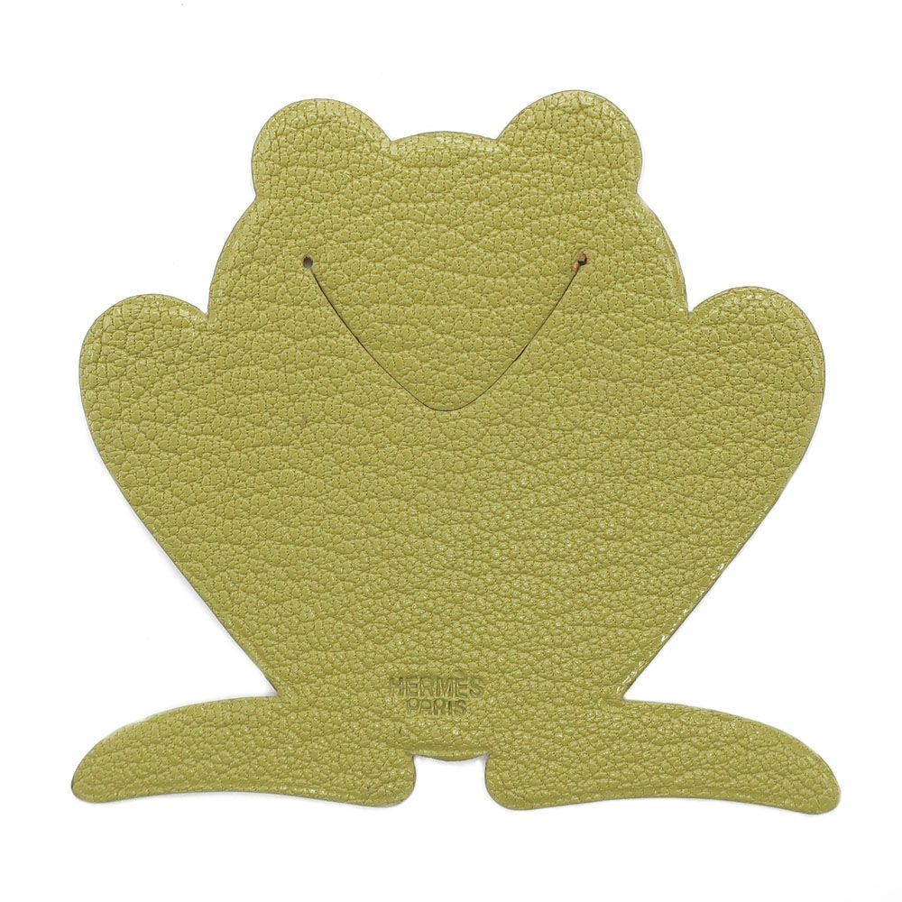 Hermes Heaven Pika Book Frog Green Chevre Bookmark Animal Motif — view 2