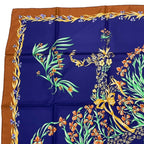 Hermes Scarf Silk Carre 90 Cheval Fleuri Flower Blooming Horse Blue — view 2