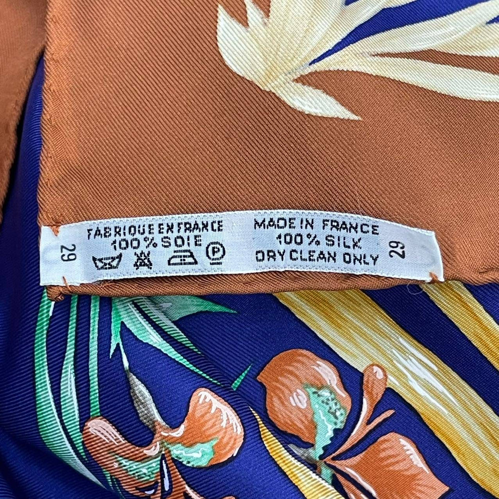 Hermes Scarf Silk Carre 90 Cheval Fleuri Flower Blooming Horse Blue — view 8