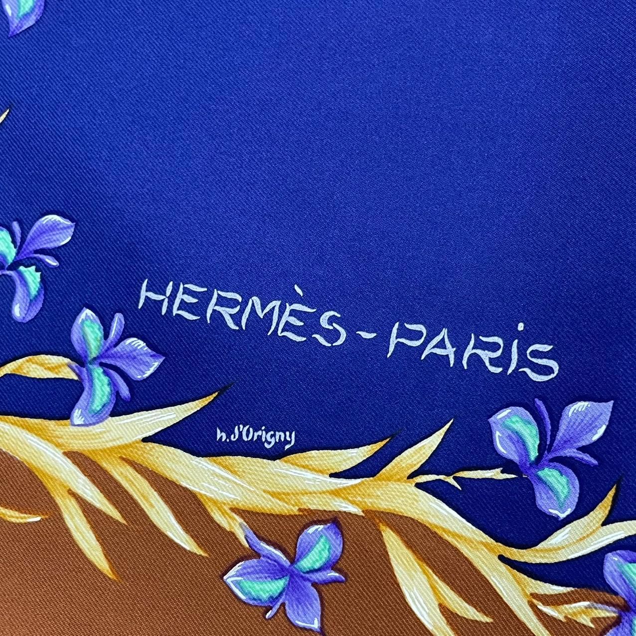 Hermes Scarf Silk Carre 90 Cheval Fleuri Flower Blooming Horse Blue — view 6