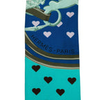 Hermes Twilly Brides de Gala Love Scarf Blue Multicolor Silk — view 4