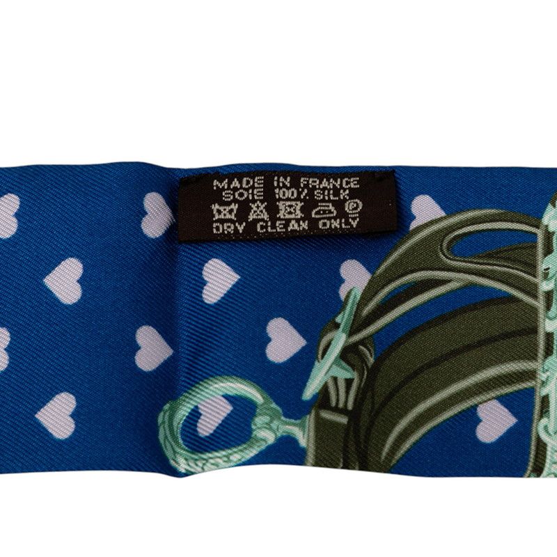 Hermes Twilly Brides de Gala Love Scarf Blue Multicolor Silk — view 6