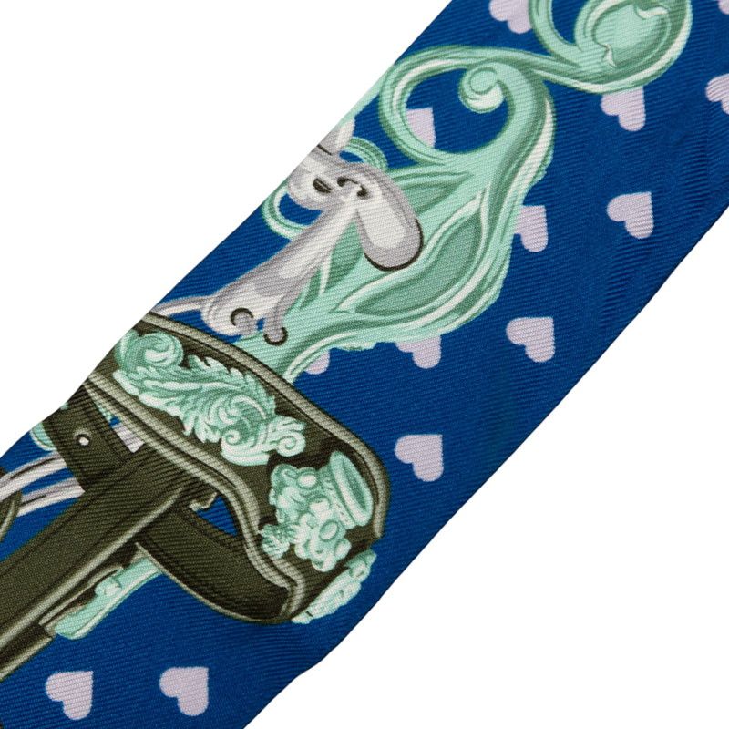 Hermes Twilly Brides de Gala Love Scarf Blue Multicolor Silk — view 3