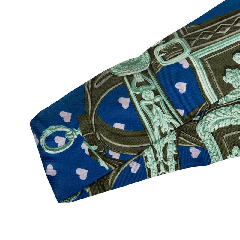 Hermes Twilly Brides de Gala Love Scarf Blue Multicolor Silk — view 2